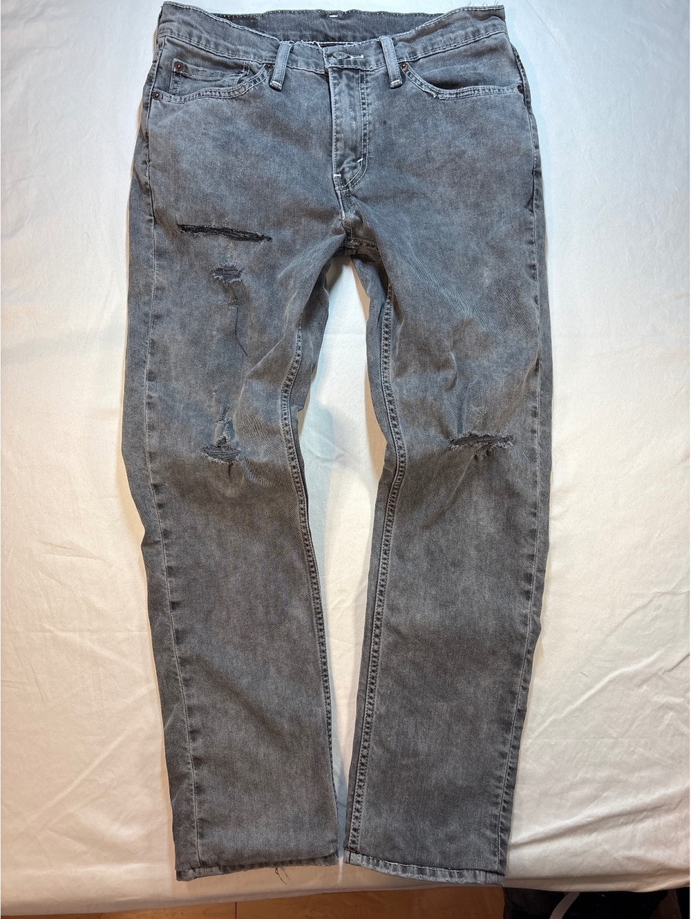 Rare Levi’s 511 Sample Not For Resale Jeans 32/32 Grey Distressed